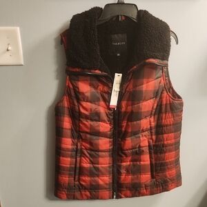 Talbots Red and Black Insulated Vest